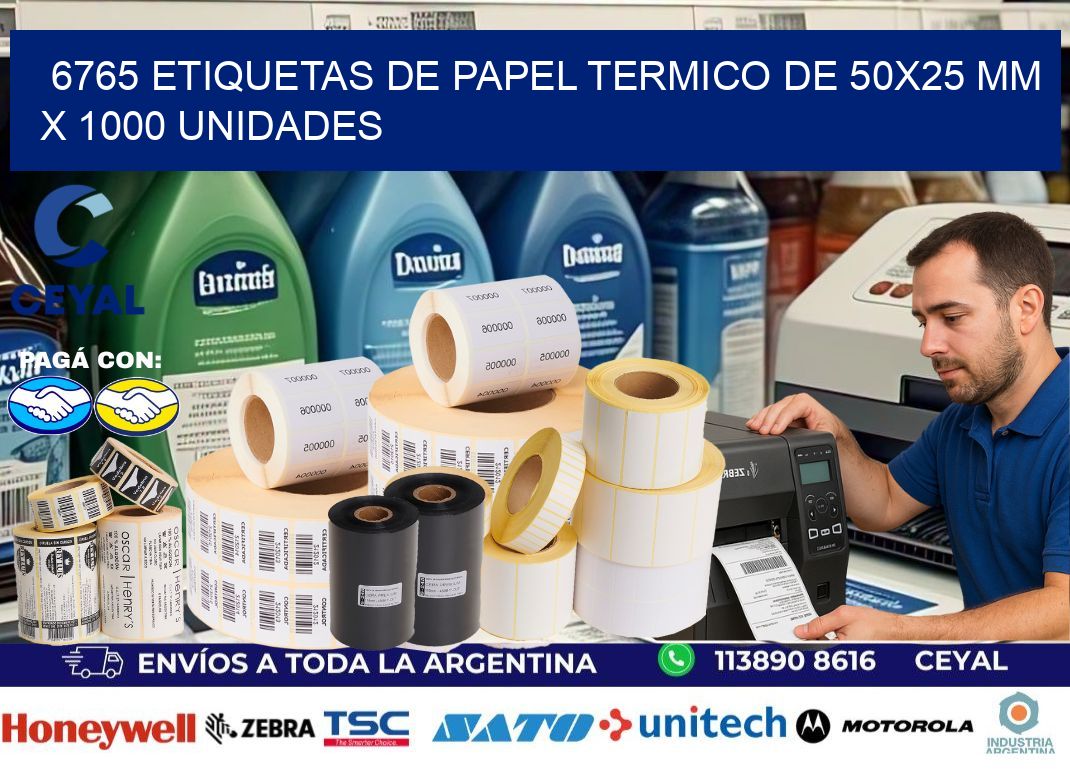 6765 Etiquetas De Papel Termico De 50×25 Mm X 1000 Unidades