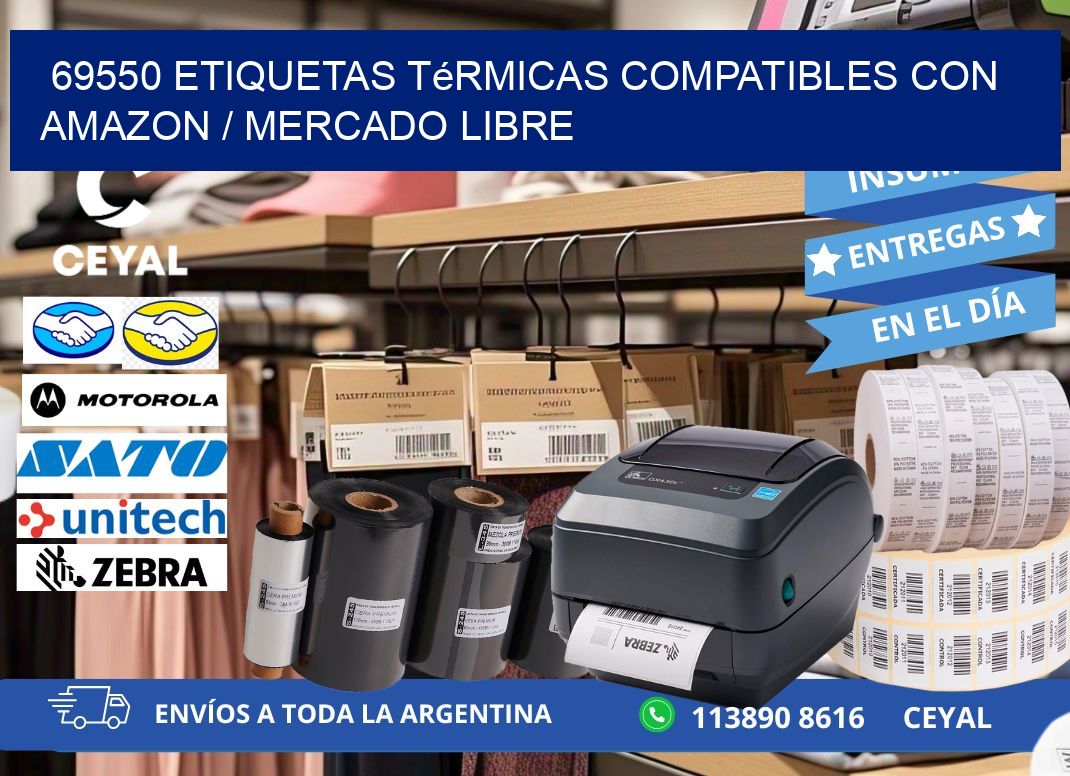 69550 etiquetas térmicas compatibles con Amazon / Mercado Libre