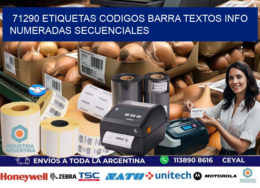 71290 Etiquetas Codigos Barra Textos Info Numeradas Secuenciales