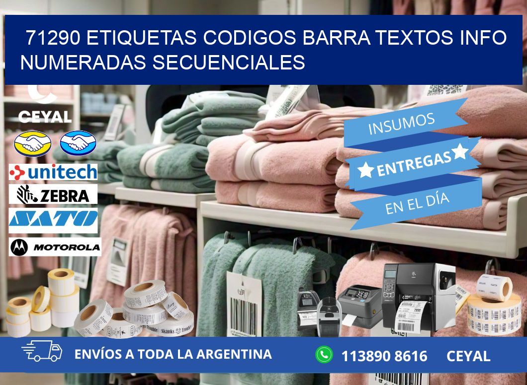 71290 Etiquetas Codigos Barra Textos Info Numeradas Secuenciales