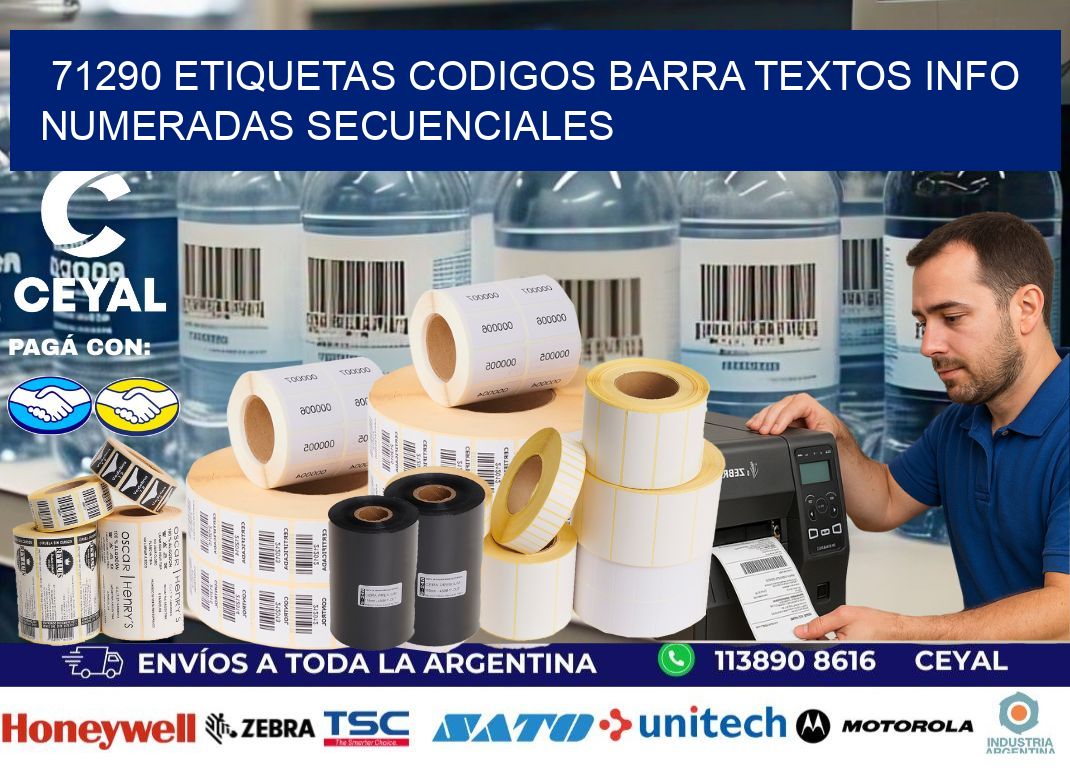 71290 Etiquetas Codigos Barra Textos Info Numeradas Secuenciales