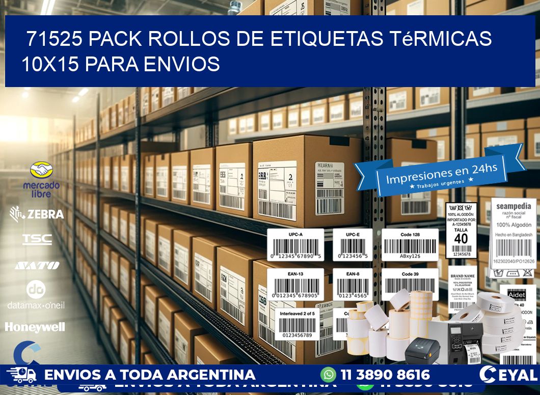 71525 pack rollos de etiquetas térmicas 10x15 para Envios