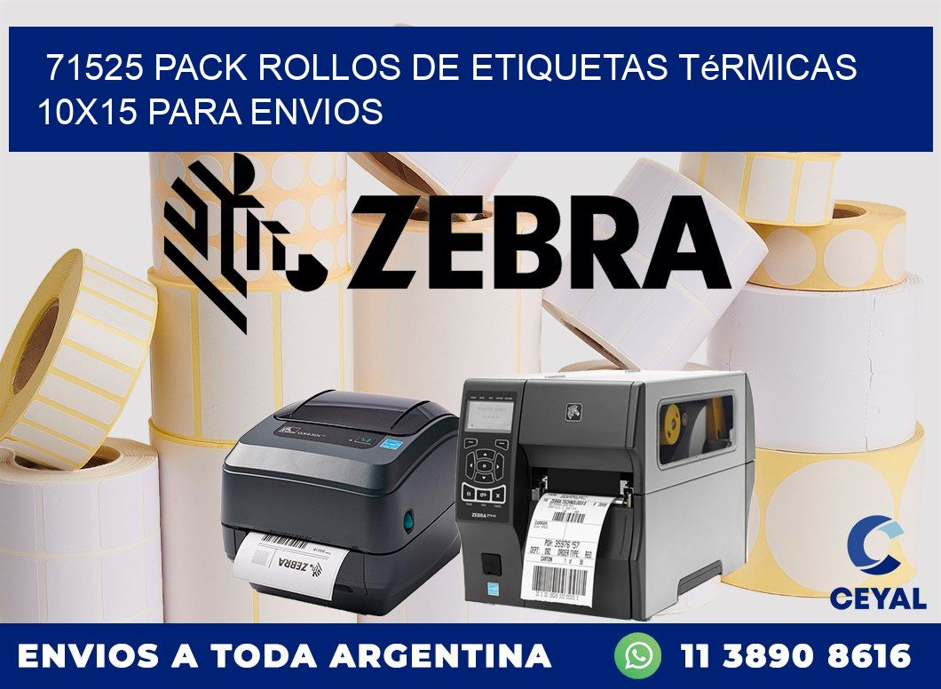 71525 pack rollos de etiquetas térmicas 10x15 para Envios