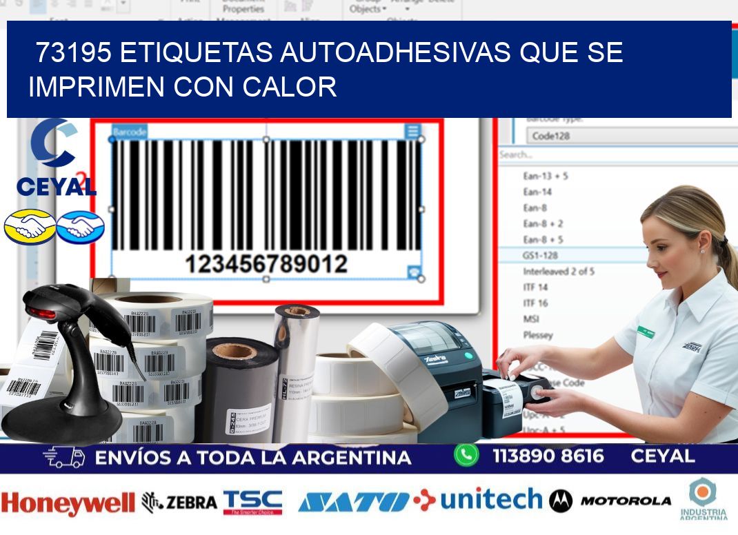 73195 etiquetas autoadhesivas que se imprimen con calor