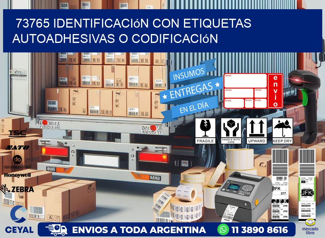 73765 identificación con etiquetas autoadhesivas o codificación