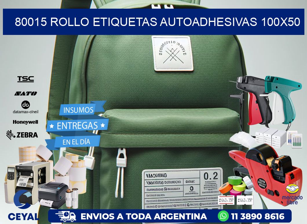 80015 Rollo Etiquetas autoadhesivas 100×50