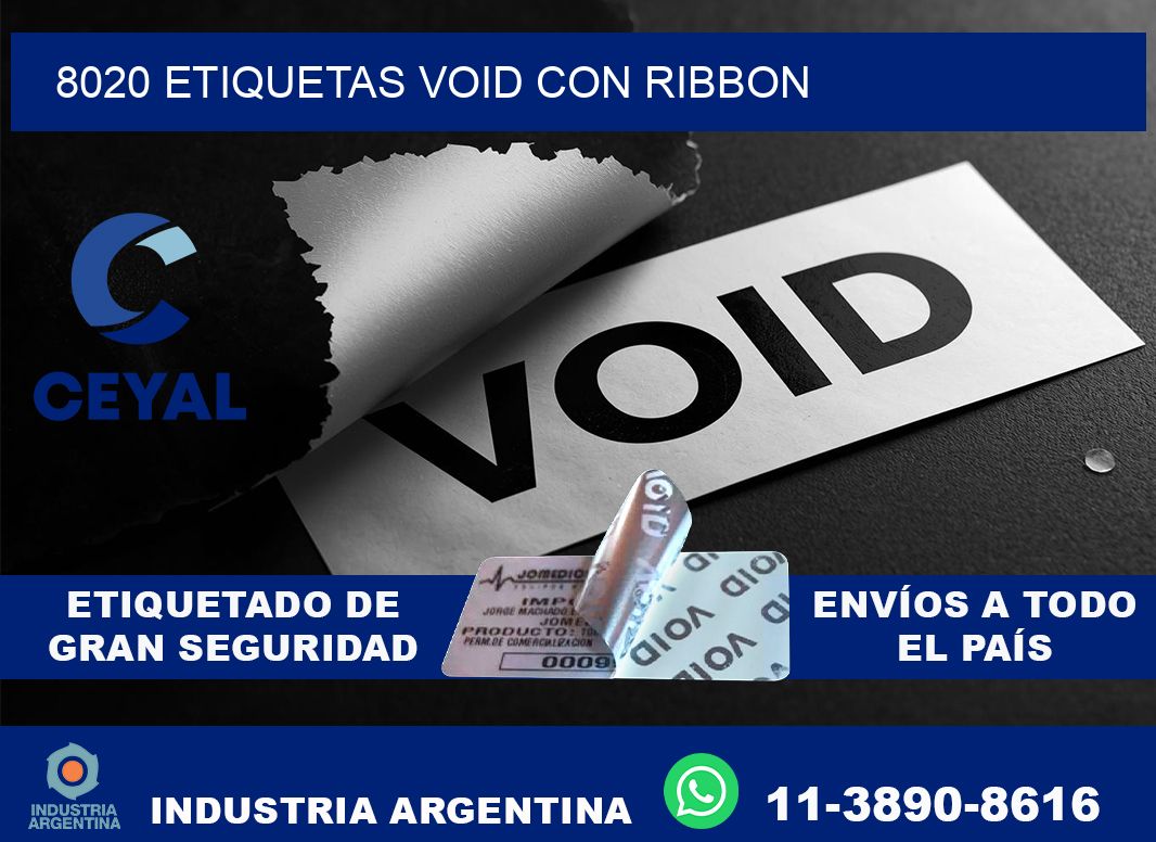 8020 etiquetas void con ribbon