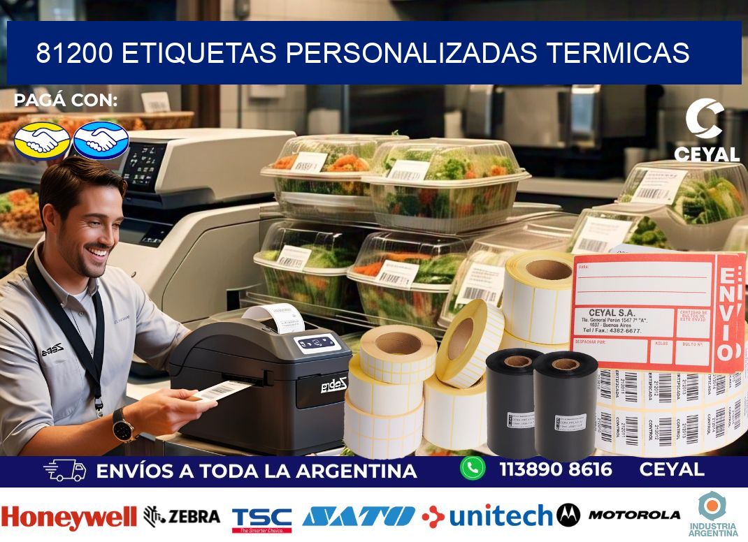 81200 Etiquetas personalizadas termicas