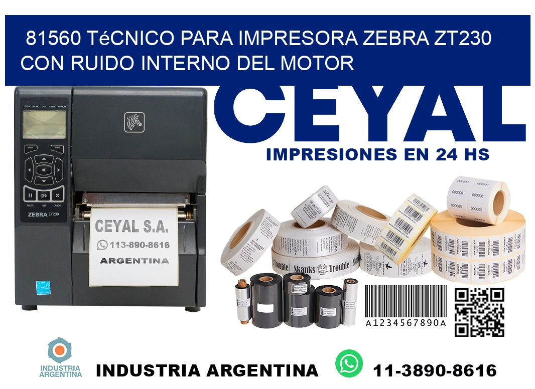 81560 técnico para impresora zebra zt230 con ruido interno del motor