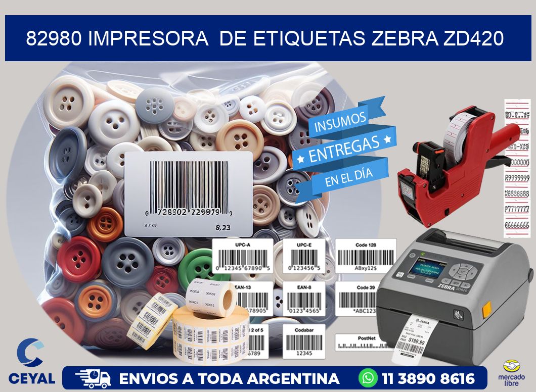 82980 impresora de etiquetas Zebra ZD420