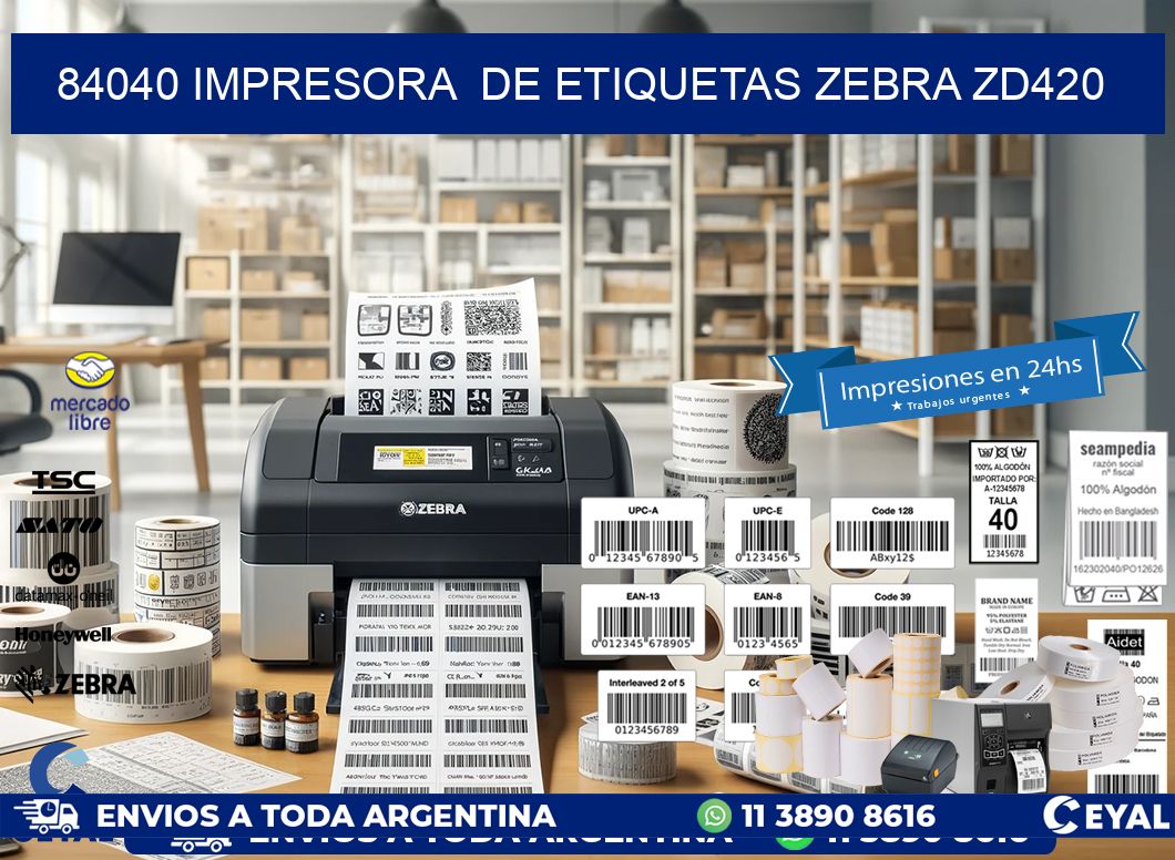 84040 impresora de etiquetas Zebra ZD420