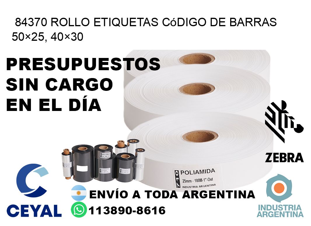 84370 rollo etiquetas código de barras 50×25, 40×30