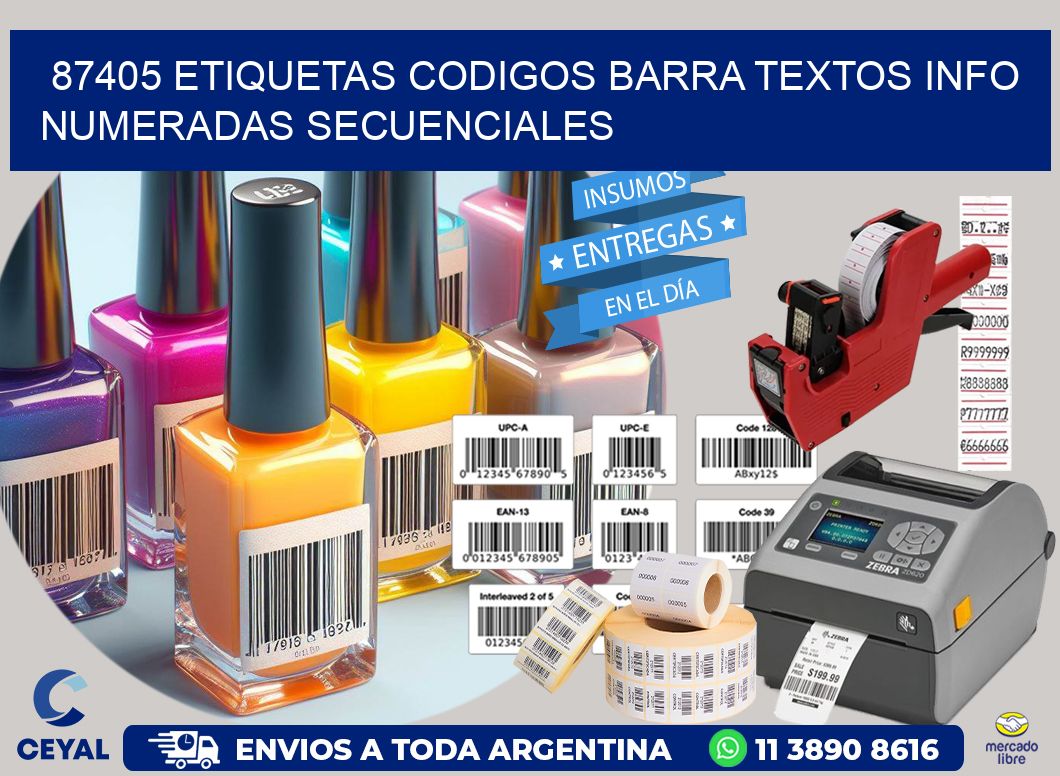 87405 Etiquetas Codigos Barra Textos Info Numeradas Secuenciales