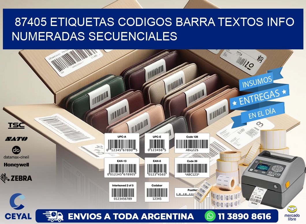 87405 Etiquetas Codigos Barra Textos Info Numeradas Secuenciales