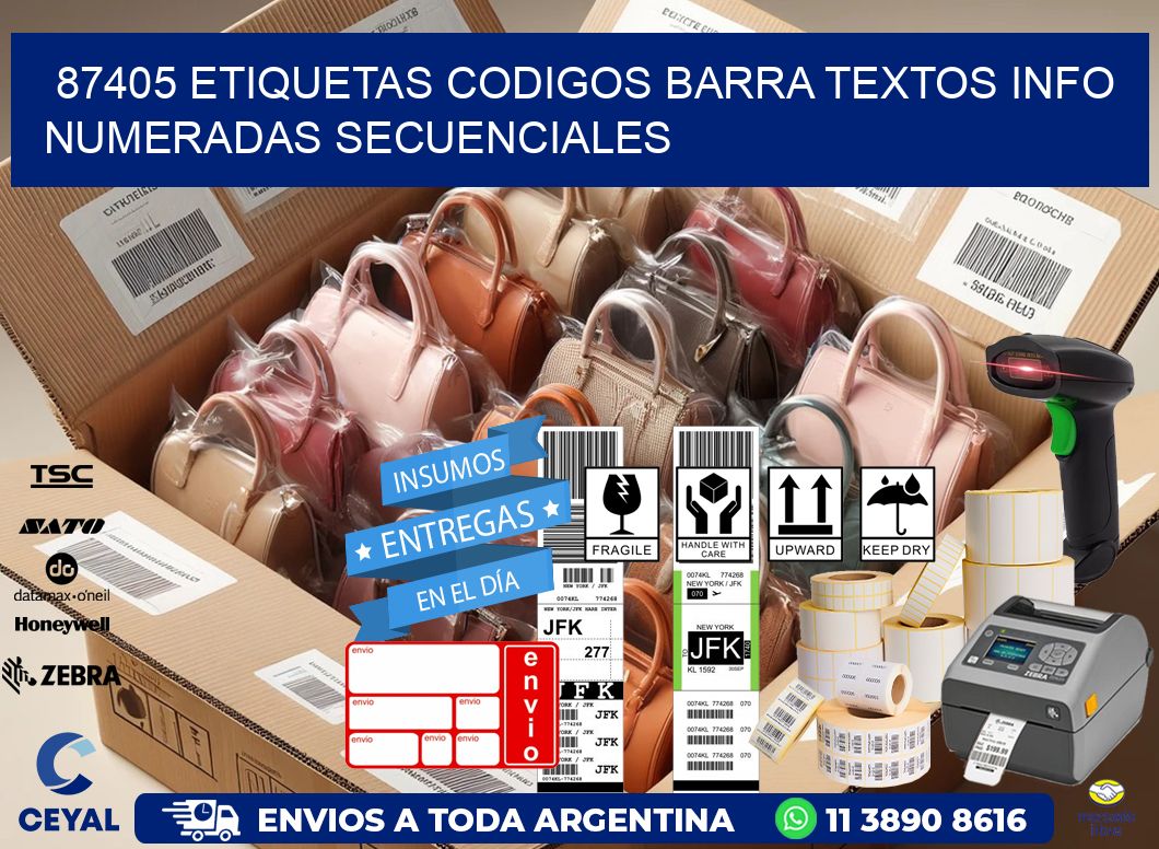 87405 Etiquetas Codigos Barra Textos Info Numeradas Secuenciales