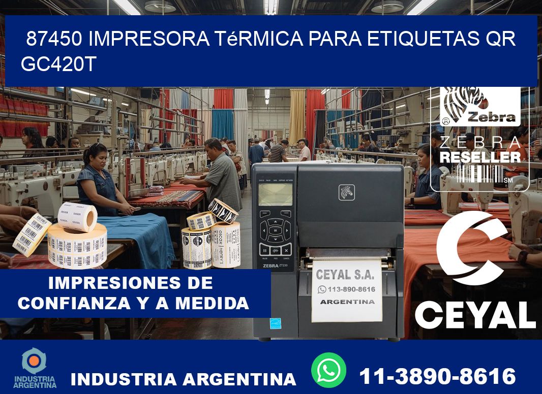 87450 impresora térmica para etiquetas QR GC420T