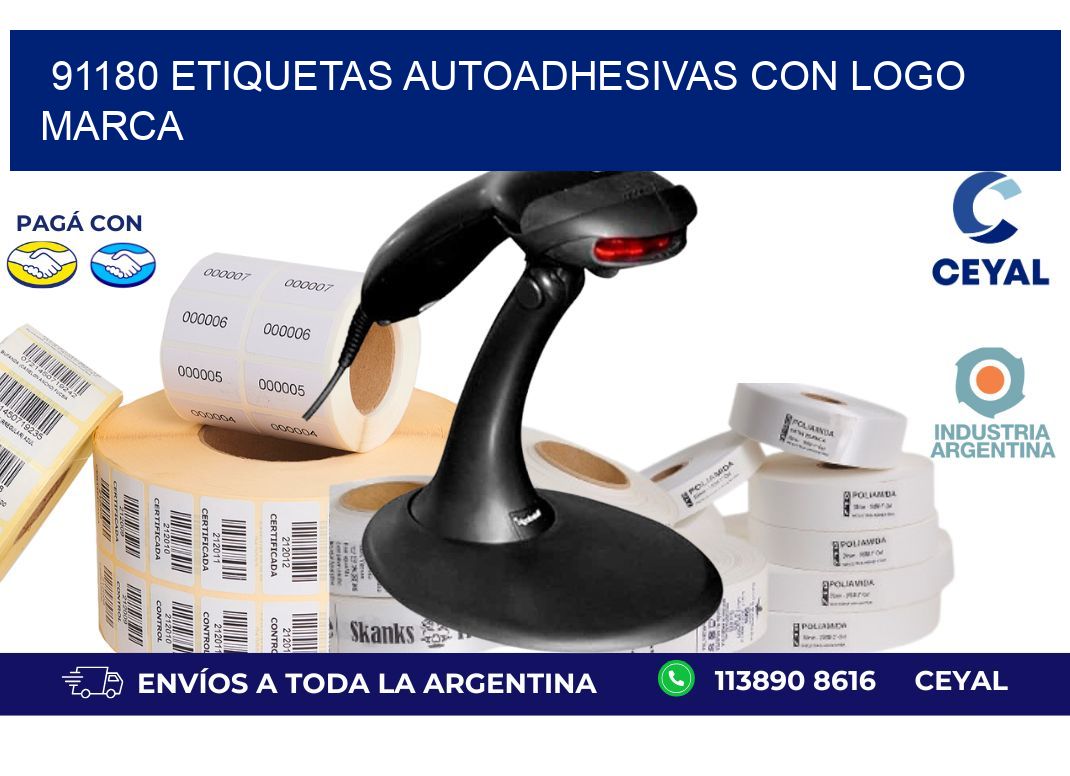 91180 etiquetas autoadhesivas con logo marca