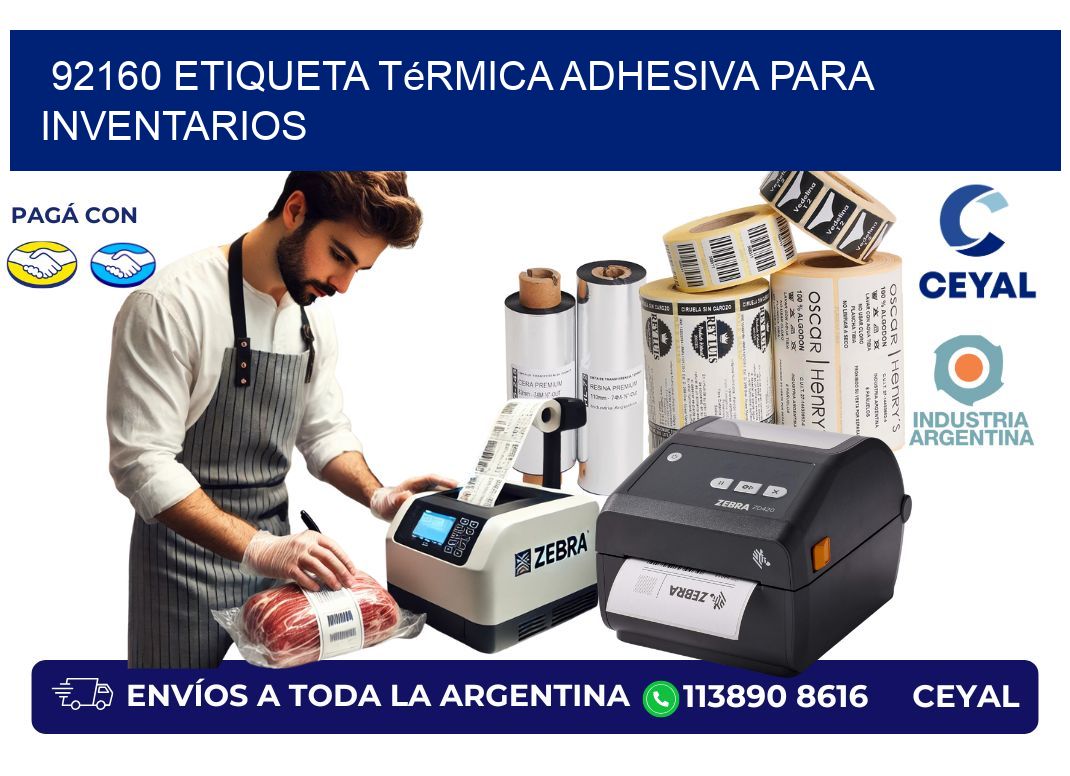 92160 Etiqueta térmica adhesiva para Inventarios