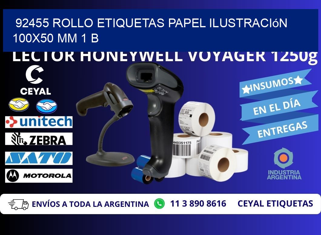 92455 Rollo Etiquetas Papel Ilustración 100x50 Mm 1 B