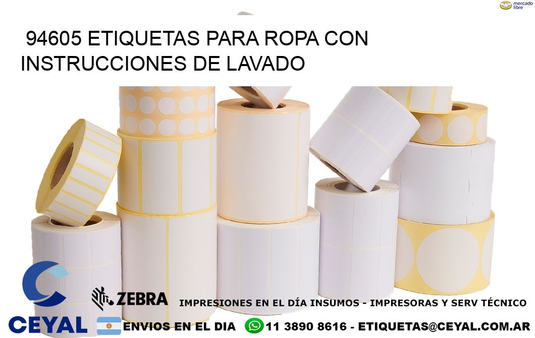 94605 etiquetas para ropa con instrucciones de lavado
