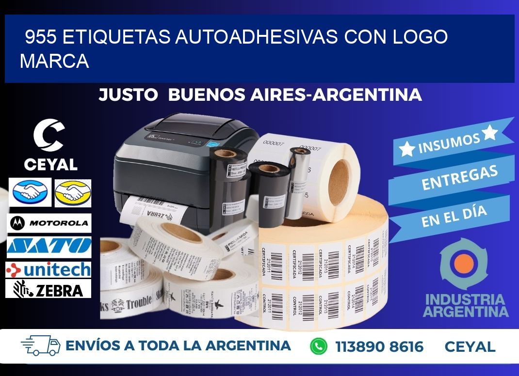 955 etiquetas autoadhesivas con logo marca