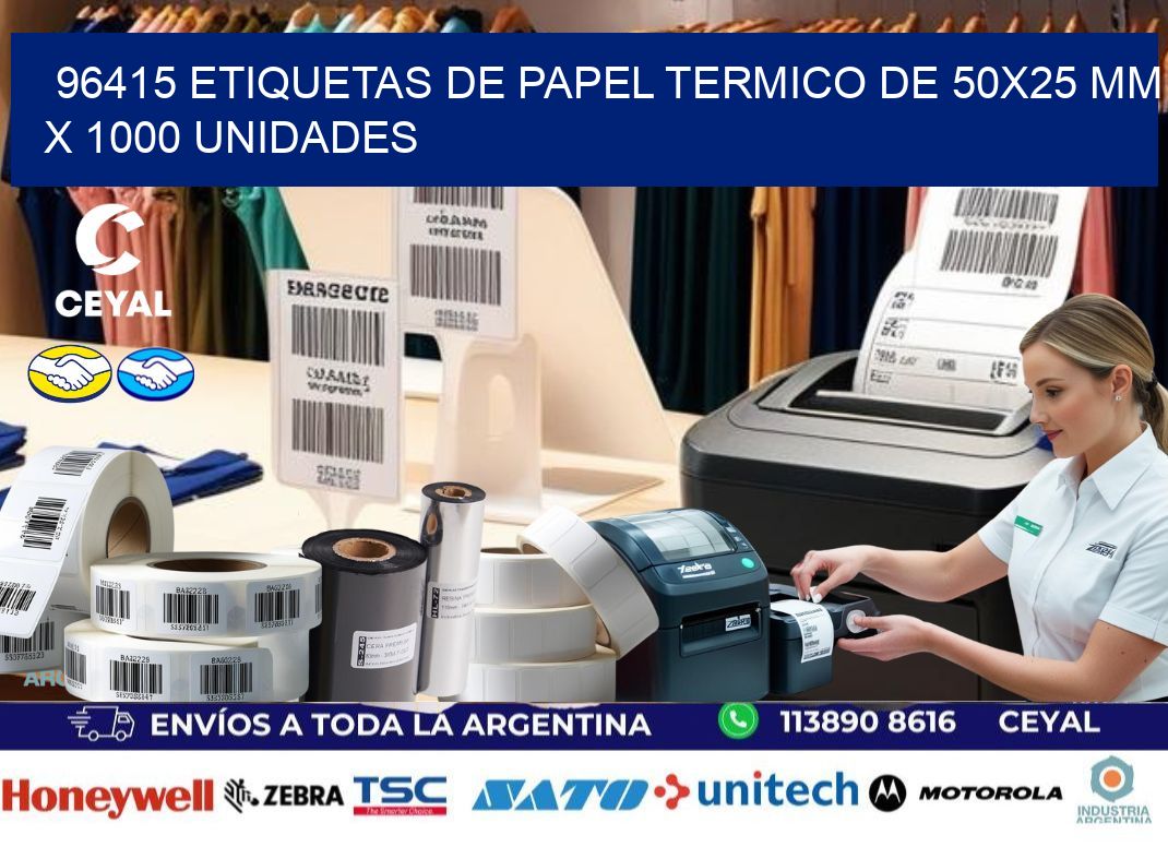 96415 Etiquetas De Papel Termico De 50×25 Mm X 1000 Unidades