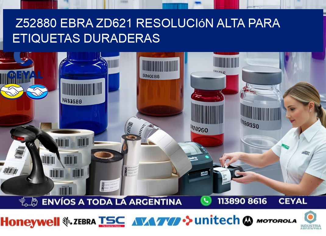Z52880 ebra ZD621 resolución alta para etiquetas duraderas