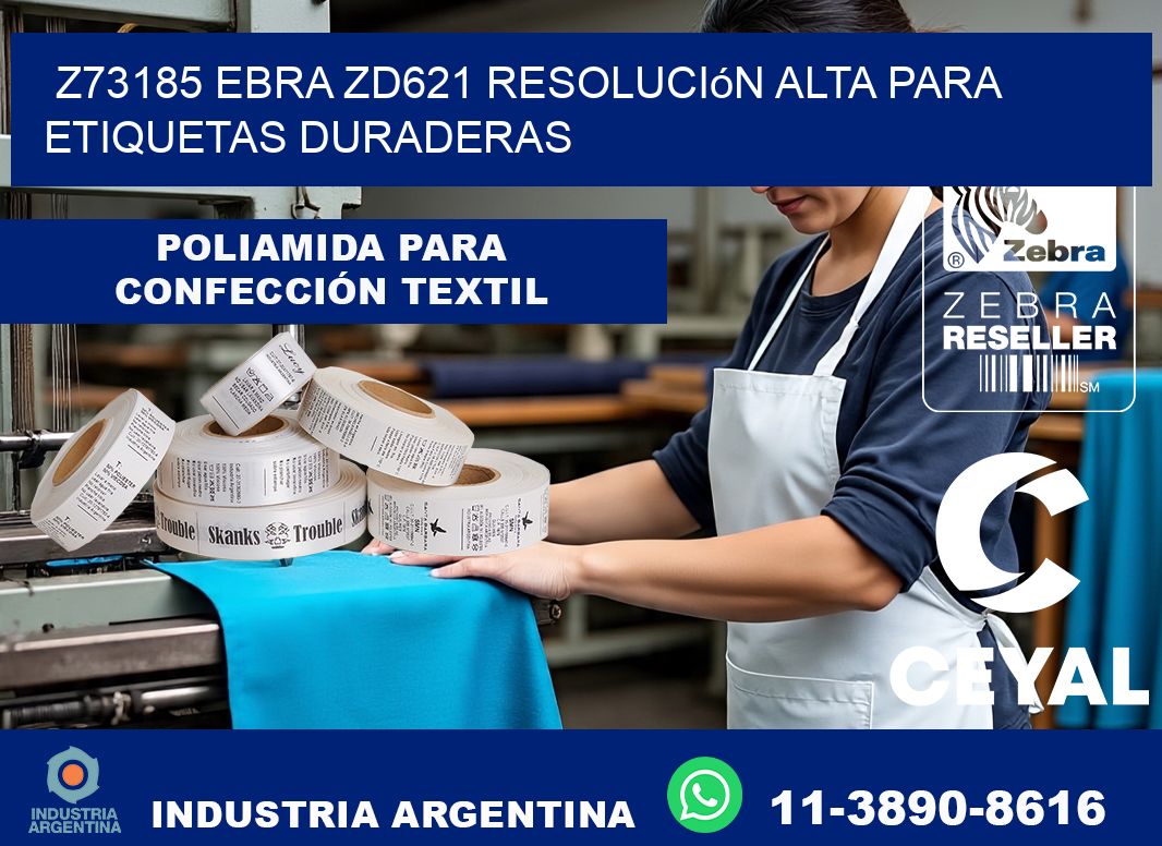 Z73185 ebra ZD621 resolución alta para etiquetas duraderas
