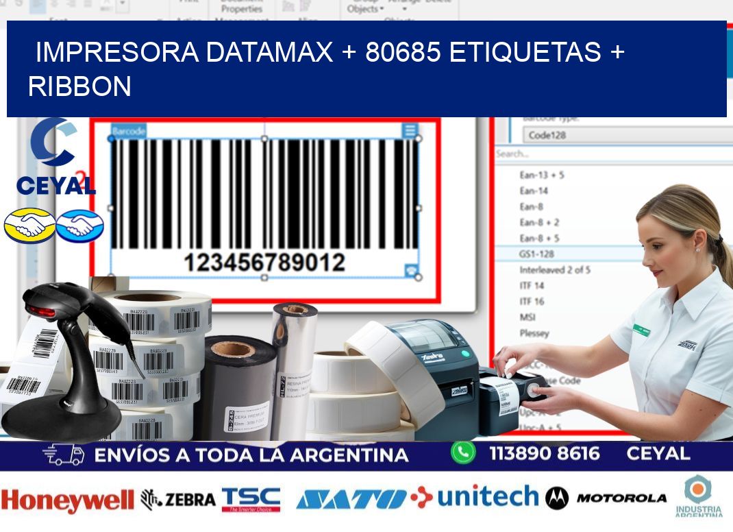 impresora DATAMAX + 80685 etiquetas + ribbon