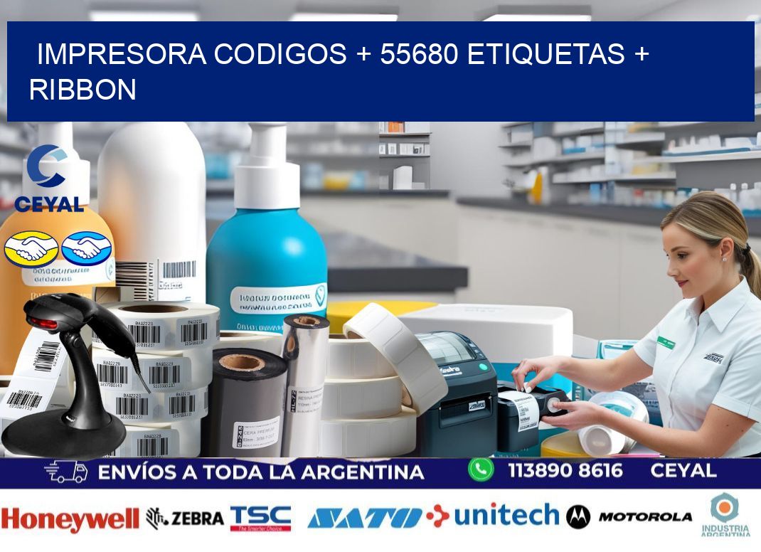 impresora codigos + 55680 etiquetas + ribbon