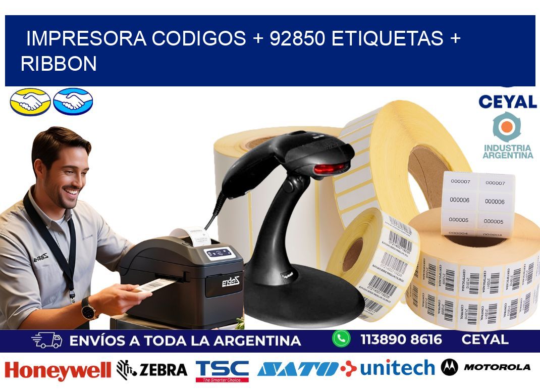 impresora codigos + 92850 etiquetas + ribbon