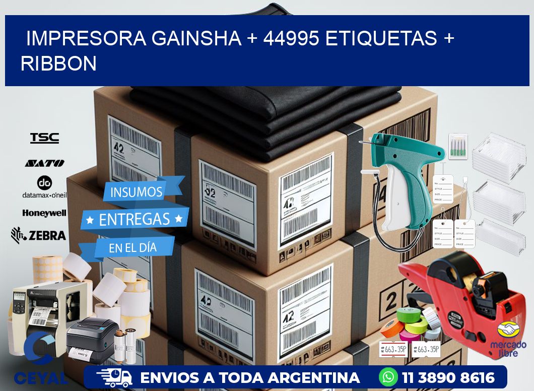 impresora gainsha + 44995 etiquetas + ribbon