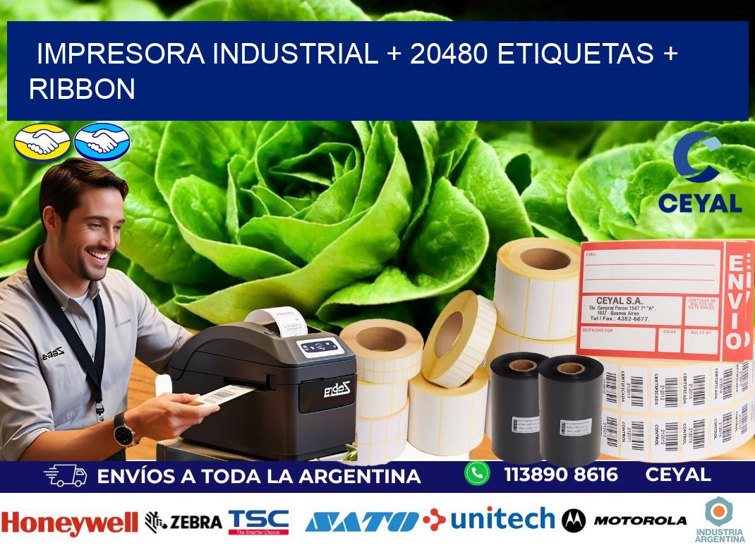 impresora industrial + 20480 etiquetas + ribbon