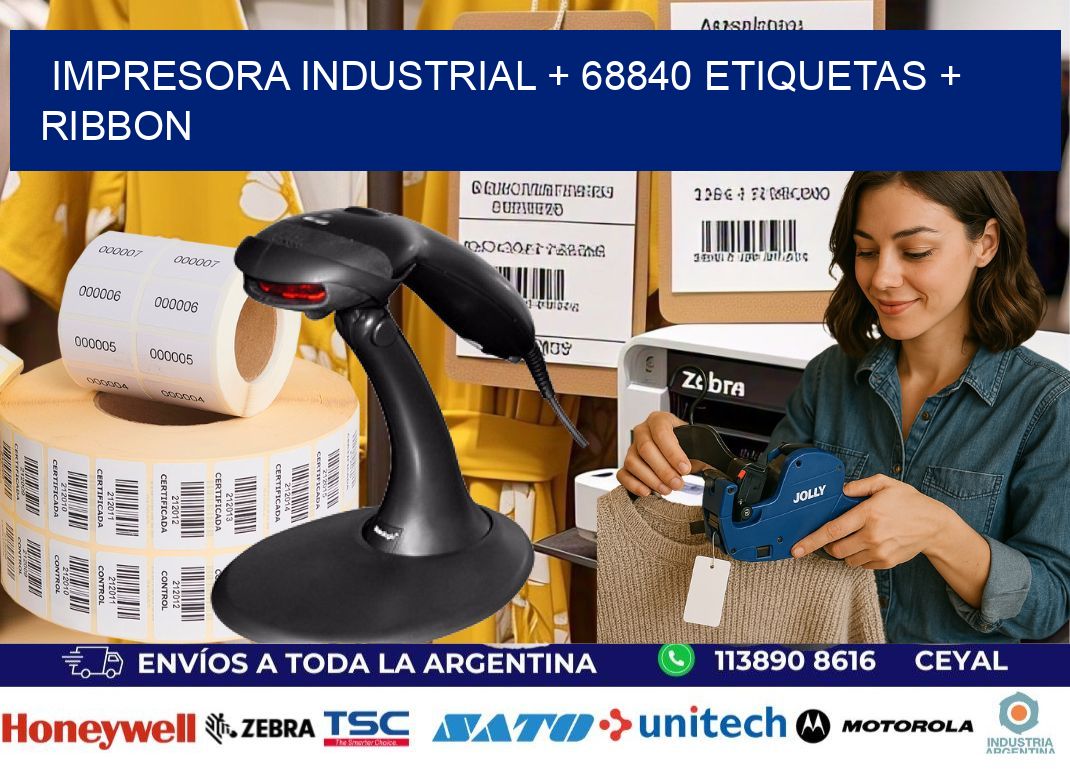 impresora industrial + 68840 etiquetas + ribbon