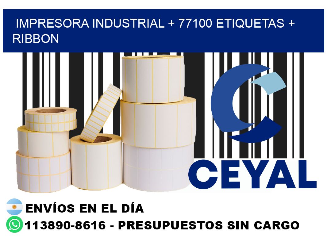 impresora industrial + 77100 etiquetas + ribbon