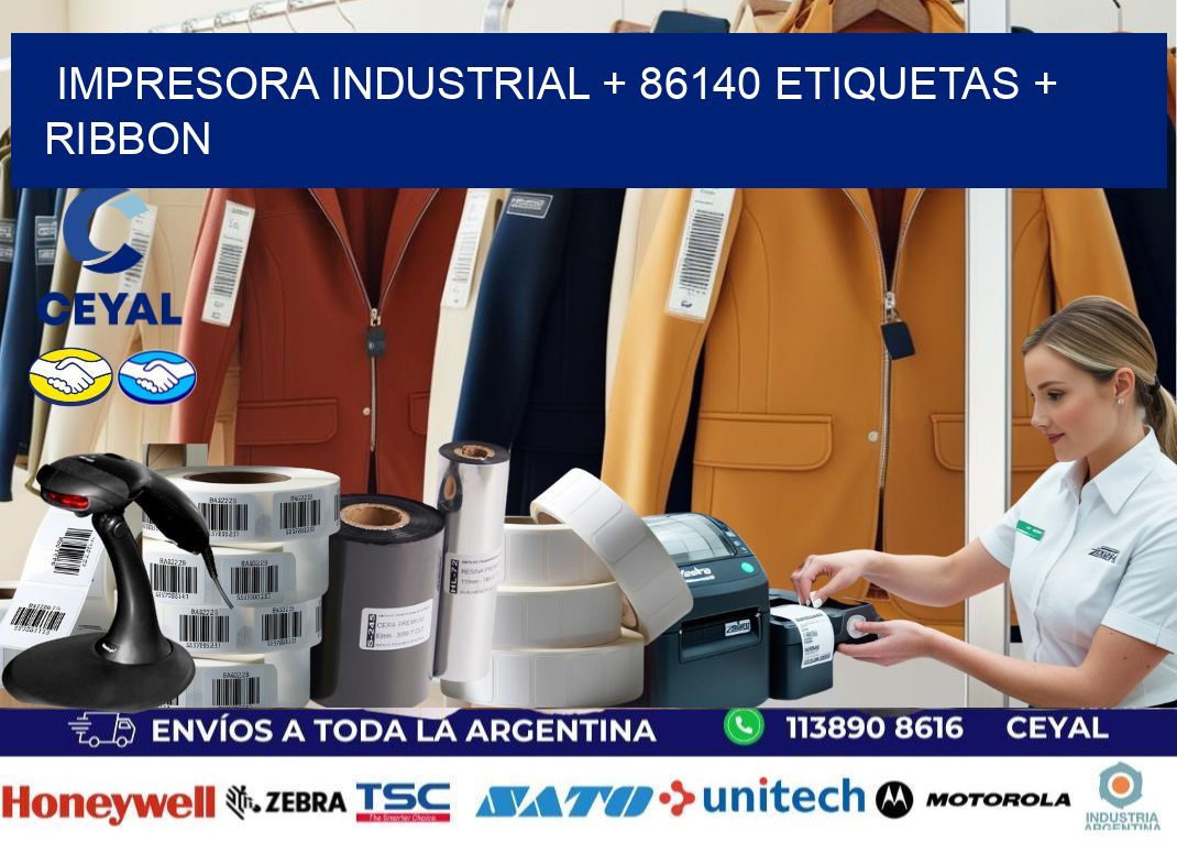 impresora industrial + 86140 etiquetas + ribbon
