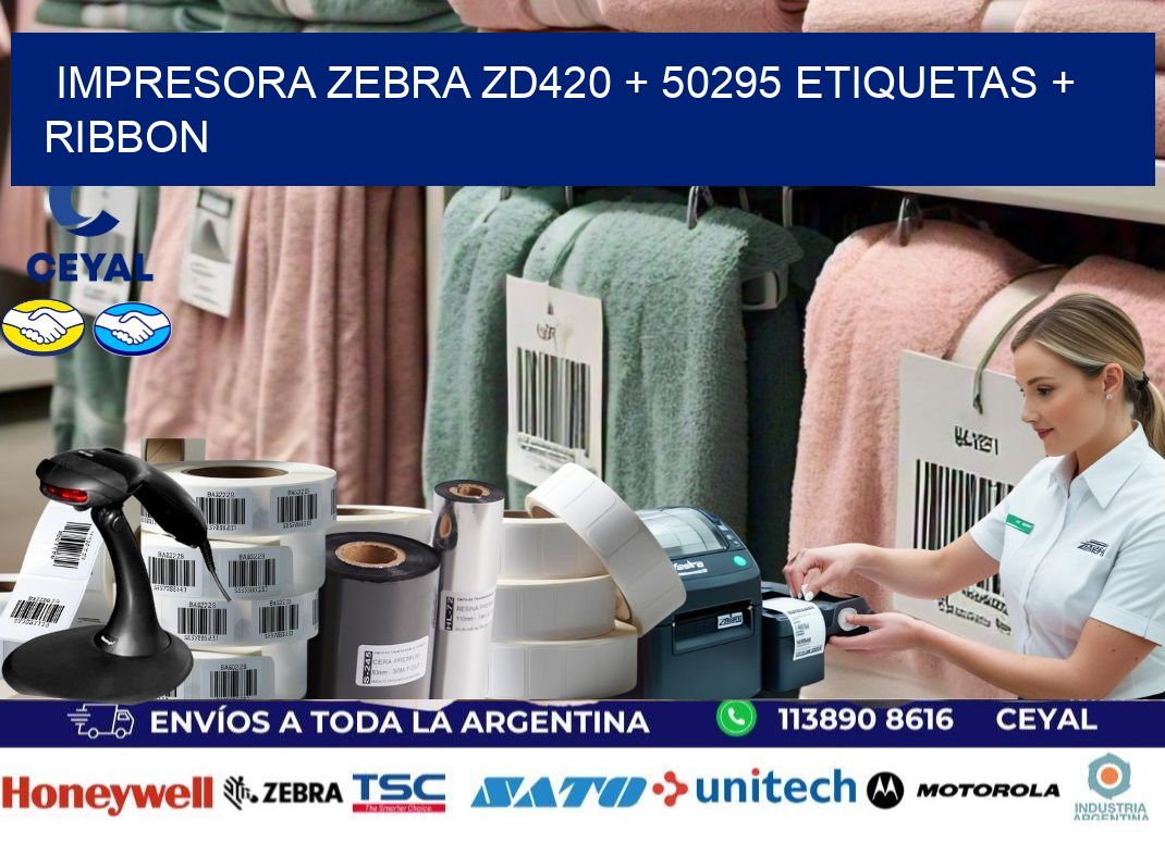 impresora zebra zd420 + 50295 etiquetas + ribbon
