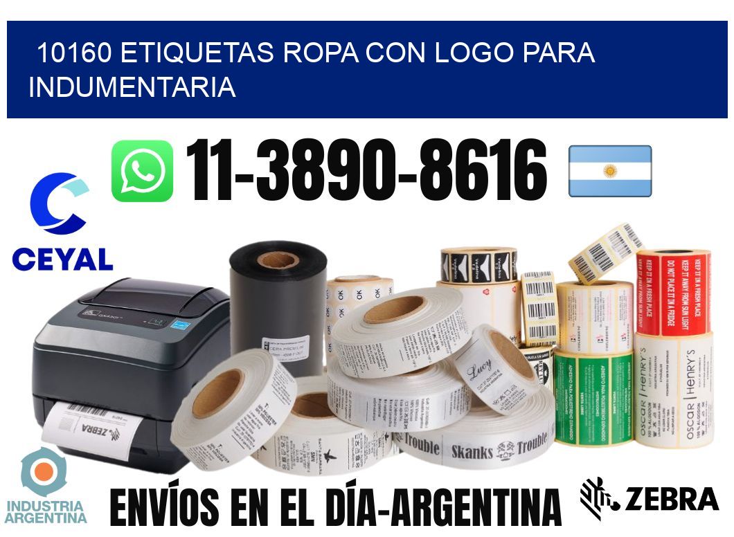 10160 Etiquetas ropa con logo para indumentaria
