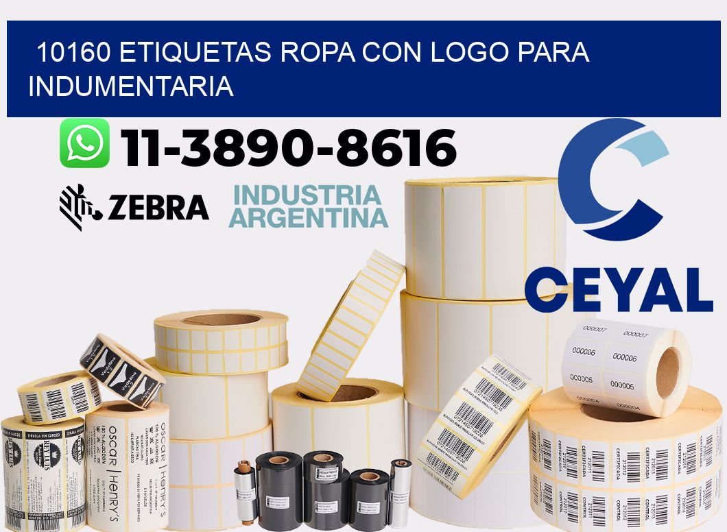 10160 Etiquetas ropa con logo para indumentaria