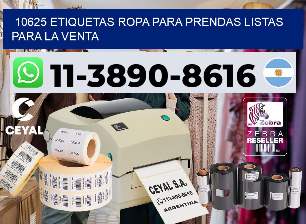 10625 Etiquetas ropa para prendas listas para la venta