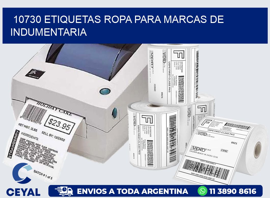 10730 Etiquetas ropa para marcas de indumentaria