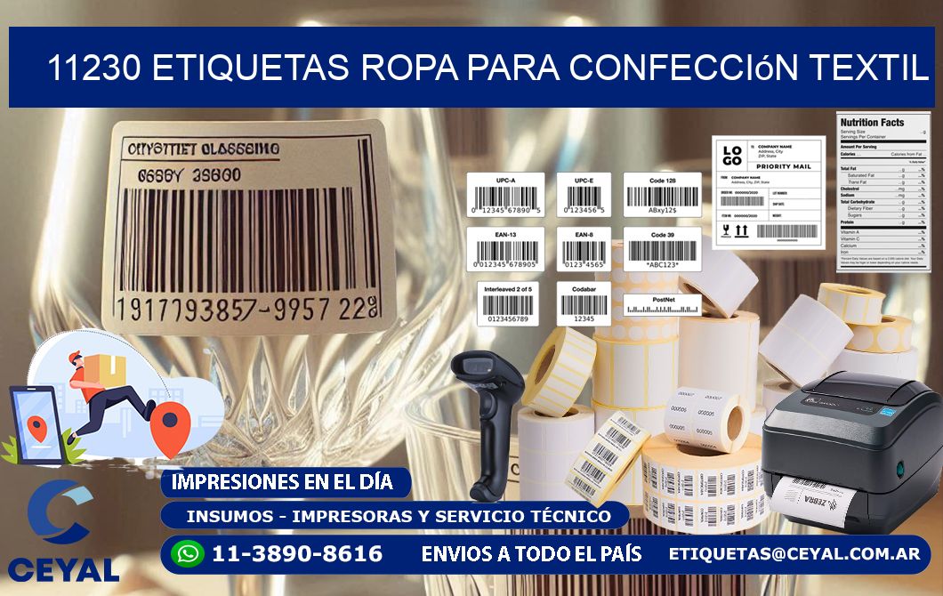 11230 Etiquetas ropa para confección textil