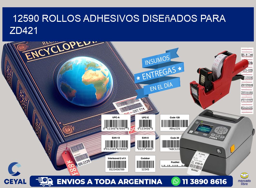 12590 rollos adhesivos diseñados para zd421