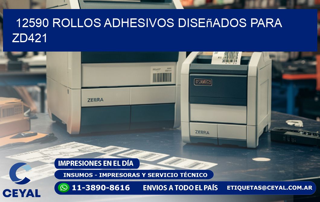 12590 rollos adhesivos diseñados para zd421