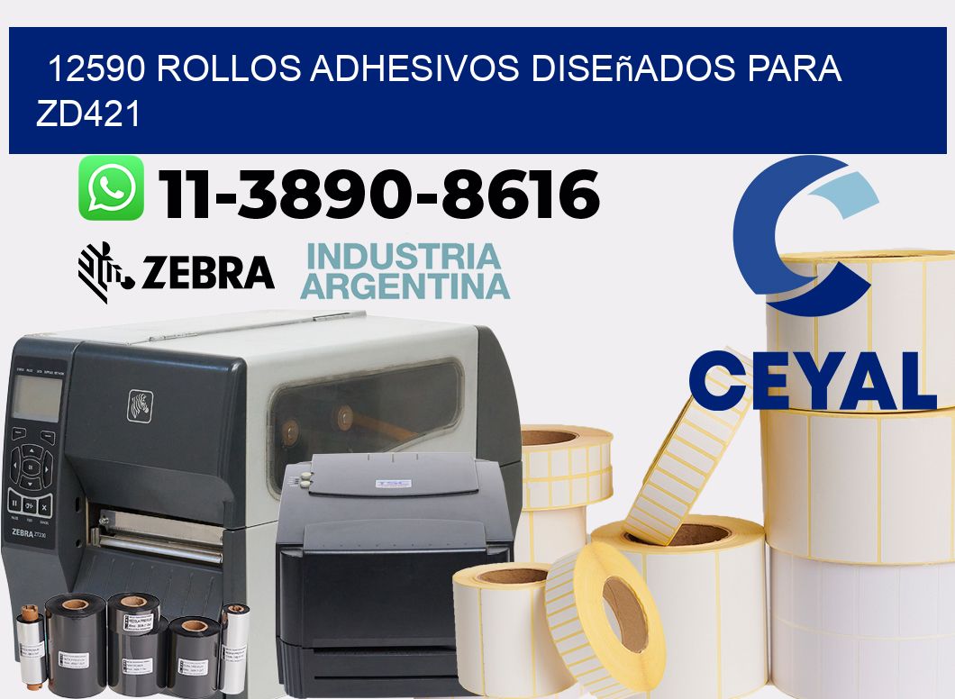 12590 rollos adhesivos diseñados para zd421