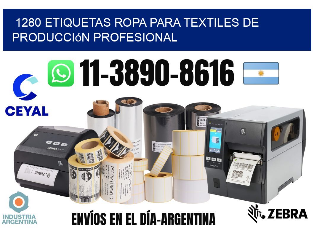 1280 Etiquetas ropa para textiles de producción profesional