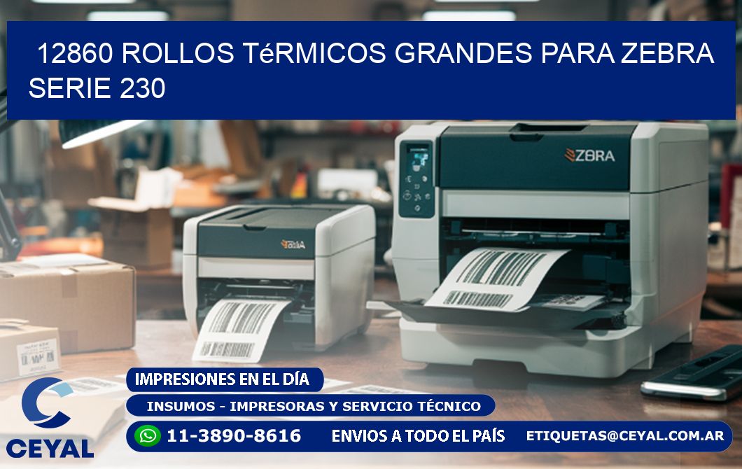 12860 rollos térmicos grandes para zebra serie 230