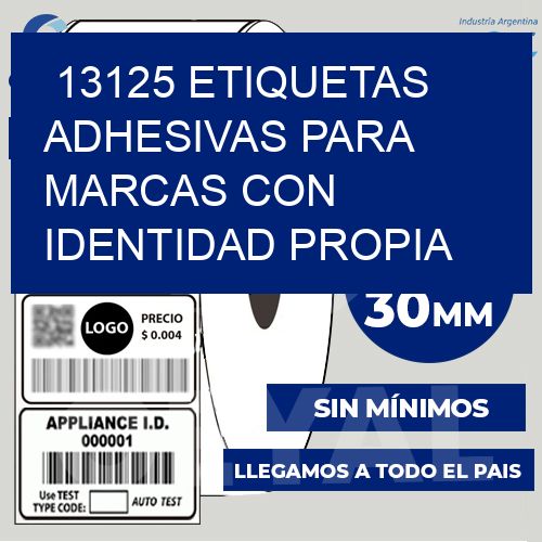 13125 Etiquetas adhesivas para marcas con identidad propia