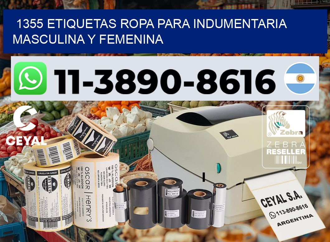 1355 Etiquetas ropa para indumentaria masculina y femenina