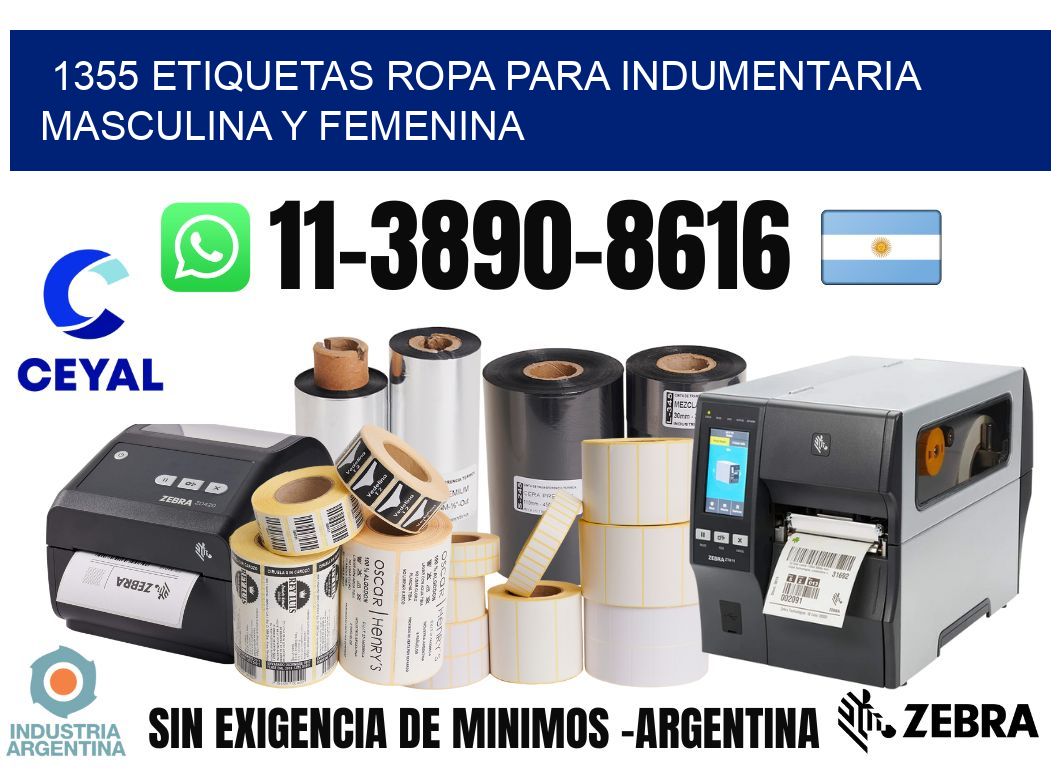 1355 Etiquetas ropa para indumentaria masculina y femenina